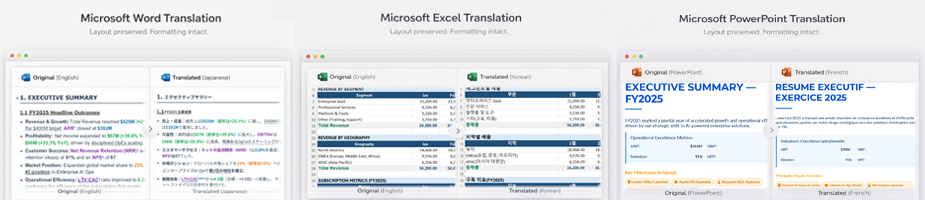 Office translation preview